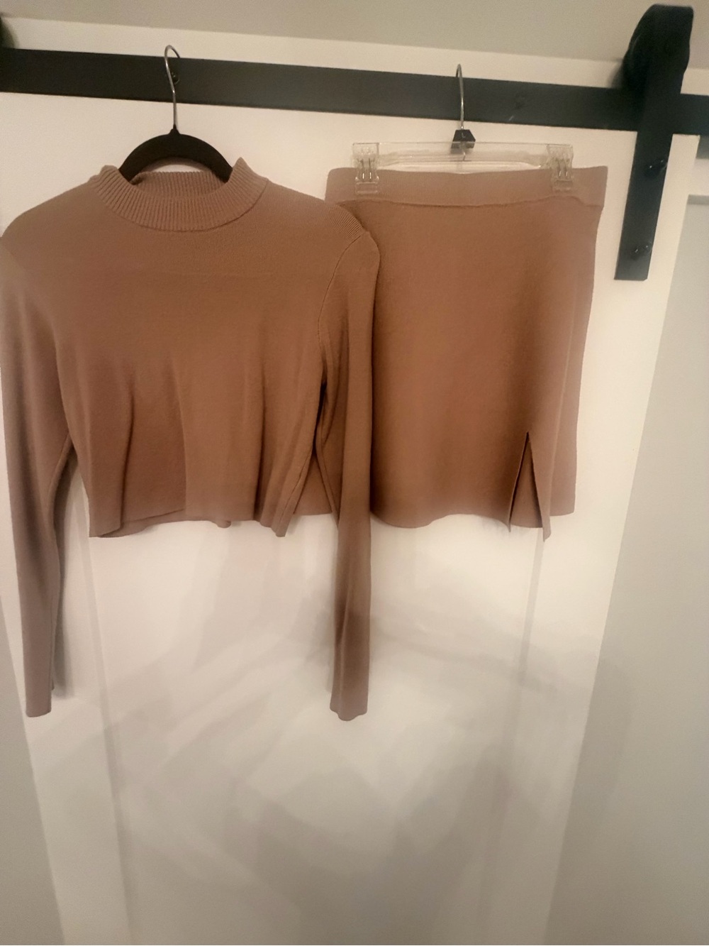MARBLE Taupe Mini Skirt - Neutral Brown